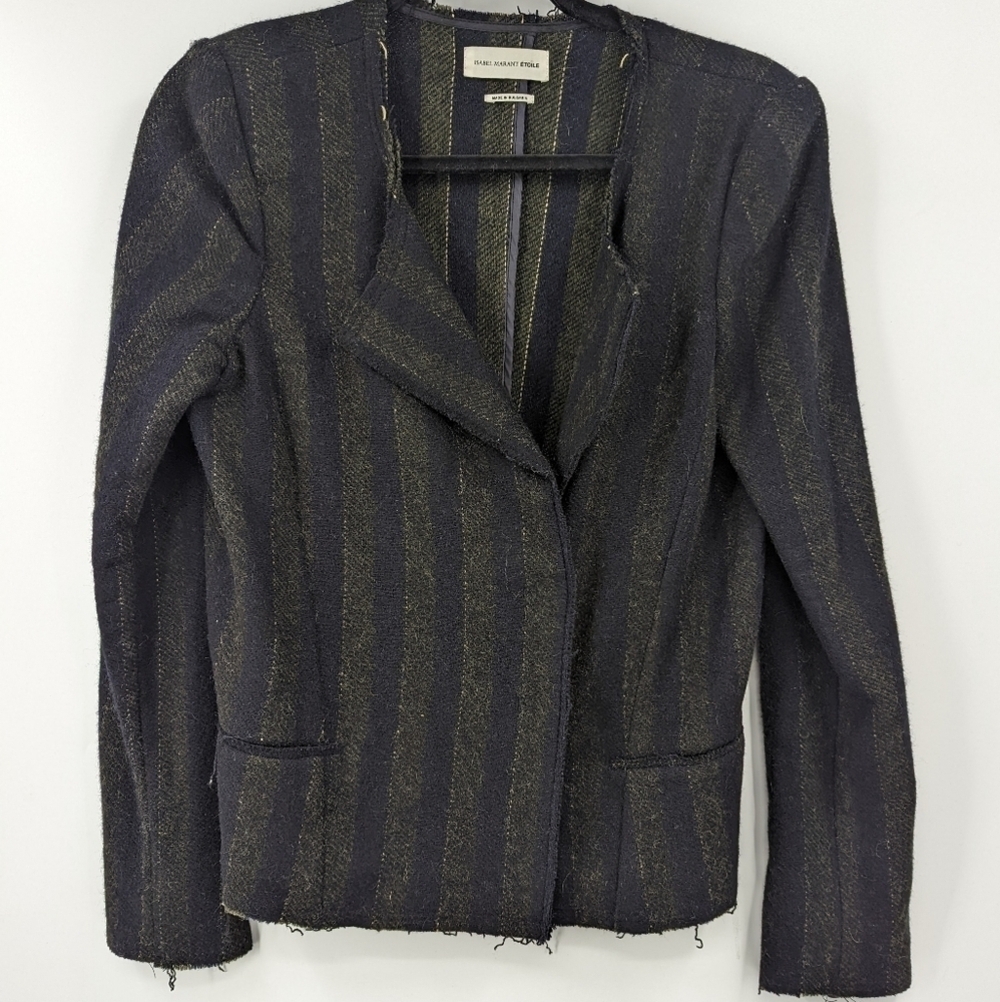 ÉTOILE ISABEL MARANT Raw Edge Wool Lightweight Blazer Jacket